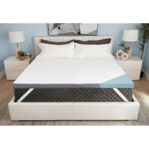 image:imageSleepyhead Twin 3 Inch Mattress Topper for College Dorm Beds Cooling Gel Memory Foam PressureRelieving Comfort Removable Washable Cover CertiPURUS Certified Twin 3King